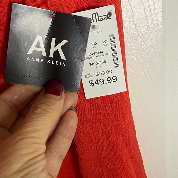 Anne Klein Coral orange Sheath Sleeveless Dress NWT Size M - Picture 10 of 13
